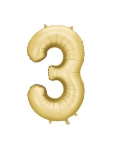 Balão Número 3 Dourado Mate